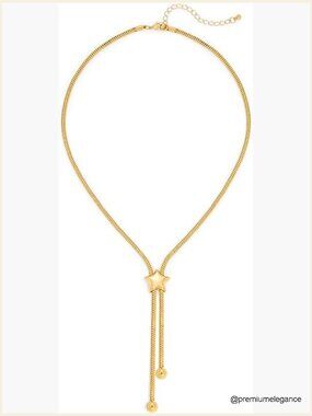 Chunky Star Y Necklace Punk Statement Lariat Long Chain Brass Jewelry